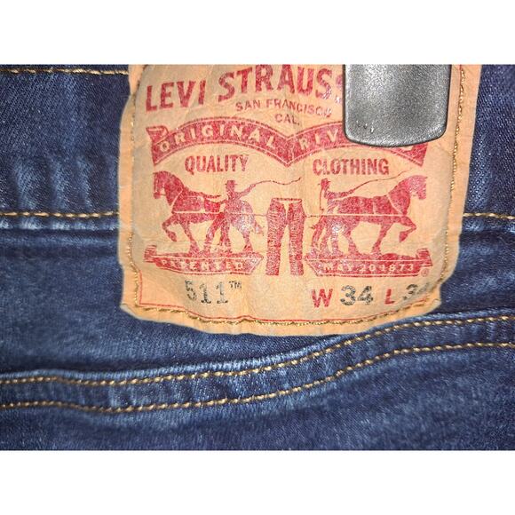Levi's 511 Blue Waterless Jeans Size 34x34 - Picture 4 of 6
